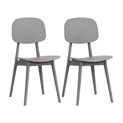 Nordic Style Armless Chair Plastic Open Back Dining Side Chair (Set of 2/4) Grey 2 Piece Set Clearhalo 'Dining Chairs' 'Dining Tables & Seating' 'dining_chair' 'furn' 'furn_dining_chair' 'Furniture' 'furniture_dining_chair' 'Kitchen & Dining Furniture' 4854344