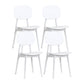 Nordic Style Armless Chair Plastic Open Back Dining Side Chair (Set of 2/4) White 4 Piece Set Clearhalo 'Dining Chairs' 'Dining Tables & Seating' 'dining_chair' 'furn' 'furn_dining_chair' 'Furniture' 'furniture_dining_chair' 'Kitchen & Dining Furniture' 4854350