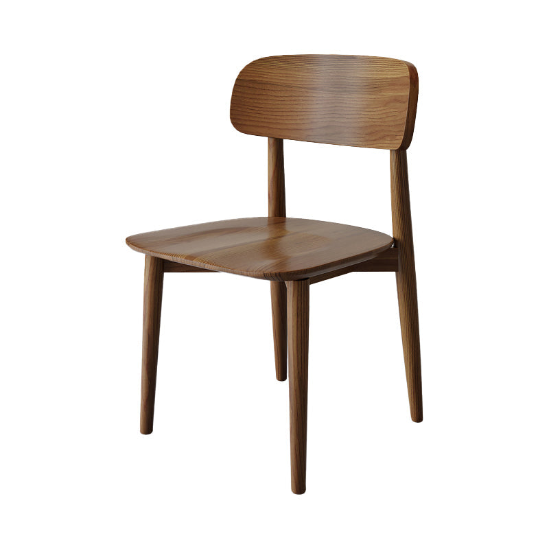 Nordic Style Armless Chair Wood Open Back Dining Side Chair in Walnut for Kitchen Walnut 1 Piece Clearhalo 'Dining Chairs' 'Dining Tables & Seating' 'dining_chair' 'furn' 'furn_dining_chair' 'Furniture' 'furniture_dining_chair' 'Kitchen & Dining Furniture' 4854359