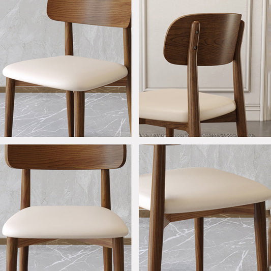 Nordic Style Armless Chair Wood Open Back Dining Side Chair in Walnut for Kitchen Clearhalo 'Dining Chairs' 'Dining Tables & Seating' 'dining_chair' 'furn' 'furn_dining_chair' 'Furniture' 'furniture_dining_chair' 'Kitchen & Dining Furniture' 4854365