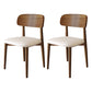 Nordic Style Armless Chair Wood Open Back Dining Side Chair in Walnut for Kitchen Off-White 2 Piece Set Clearhalo 'Dining Chairs' 'Dining Tables & Seating' 'dining_chair' 'furn' 'furn_dining_chair' 'Furniture' 'furniture_dining_chair' 'Kitchen & Dining Furniture' 4854367