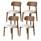 Nordic Style Armless Chair Wood Open Back Dining Side Chair in Walnut for Kitchen Off-White 4 Piece Set Clearhalo 'Dining Chairs' 'Dining Tables & Seating' 'dining_chair' 'furn' 'furn_dining_chair' 'Furniture' 'furniture_dining_chair' 'Kitchen & Dining Furniture' 4854369