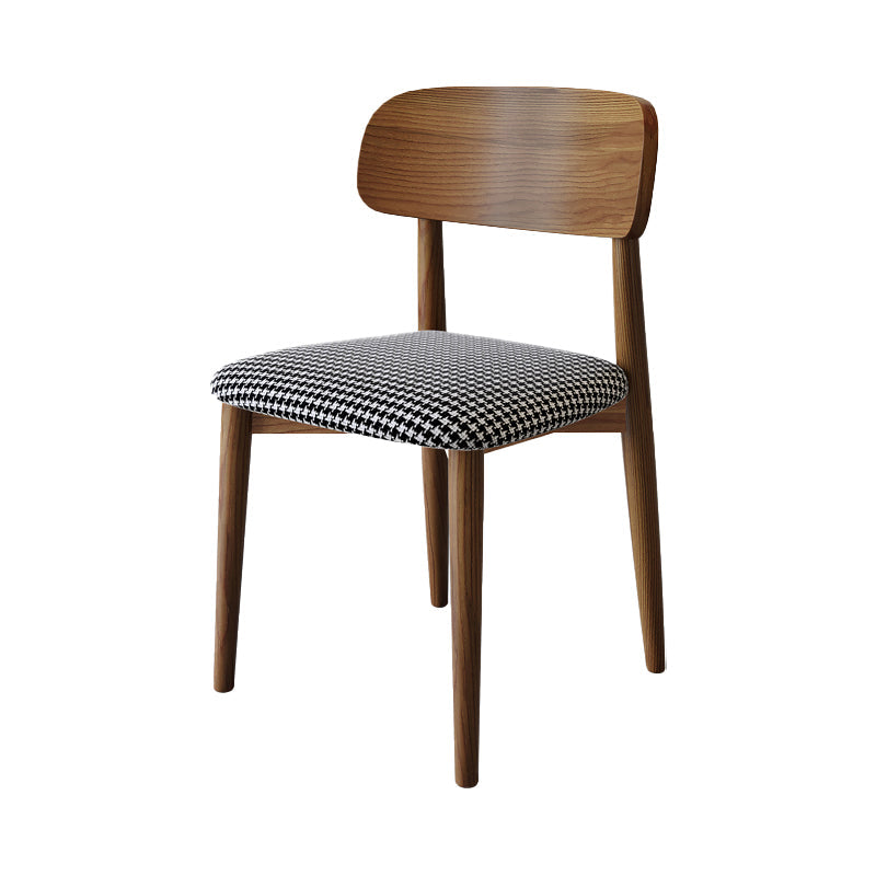 Nordic Style Armless Chair Wood Open Back Dining Side Chair in Walnut for Kitchen Black White 1 Piece Clearhalo 'Dining Chairs' 'Dining Tables & Seating' 'dining_chair' 'furn' 'furn_dining_chair' 'Furniture' 'furniture_dining_chair' 'Kitchen & Dining Furniture' 4854371