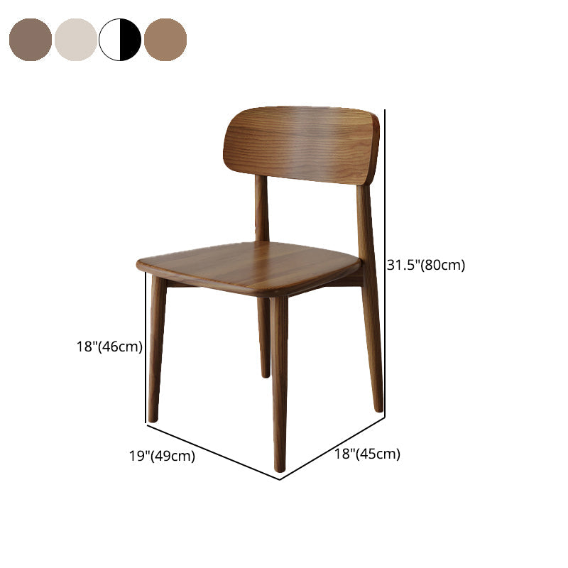 Nordic Style Armless Chair Wood Open Back Dining Side Chair in Walnut for Kitchen Clearhalo 'Dining Chairs' 'Dining Tables & Seating' 'dining_chair' 'furn' 'furn_dining_chair' 'Furniture' 'furniture_dining_chair' 'Kitchen & Dining Furniture' 4854376