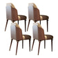 Glam Style Armless Chair Wood Parsons Side Chair for Kitchen 20"x20.8"x34.6" Brown-Khaki 4 Piece Set Clearhalo 'Dining Chairs' 'Dining Tables & Seating' 'dining_chair' 'furn' 'furn_dining_chair' 'Furniture' 'furniture_dining_chair' 'Kitchen & Dining Furniture' 4854387