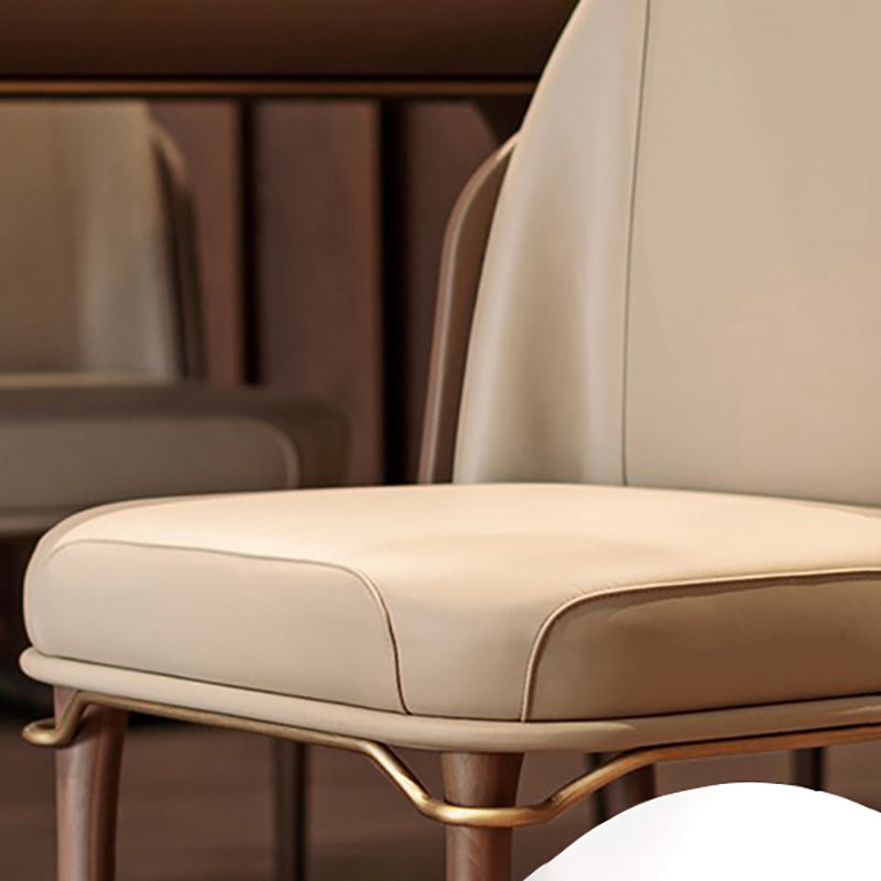 Glam Style Armless Chair Wood Parsons Side Chair for Kitchen 20"x20.8"x34.6" Clearhalo 'Dining Chairs' 'Dining Tables & Seating' 'dining_chair' 'furn' 'furn_dining_chair' 'Furniture' 'furniture_dining_chair' 'Kitchen & Dining Furniture' 4854389