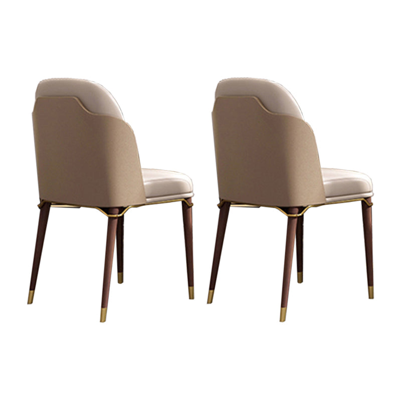 Glam Style Armless Chair Wood Parsons Side Chair for Kitchen 20"x20.8"x34.6" Off-White 2 Piece Set Clearhalo 'Dining Chairs' 'Dining Tables & Seating' 'dining_chair' 'furn' 'furn_dining_chair' 'Furniture' 'furniture_dining_chair' 'Kitchen & Dining Furniture' 4854392