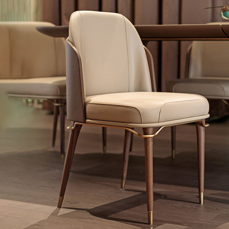 Glam Style Armless Chair Wood Parsons Side Chair for Kitchen 20"x20.8"x34.6" Clearhalo 'Dining Chairs' 'Dining Tables & Seating' 'dining_chair' 'furn' 'furn_dining_chair' 'Furniture' 'furniture_dining_chair' 'Kitchen & Dining Furniture' 4854395
