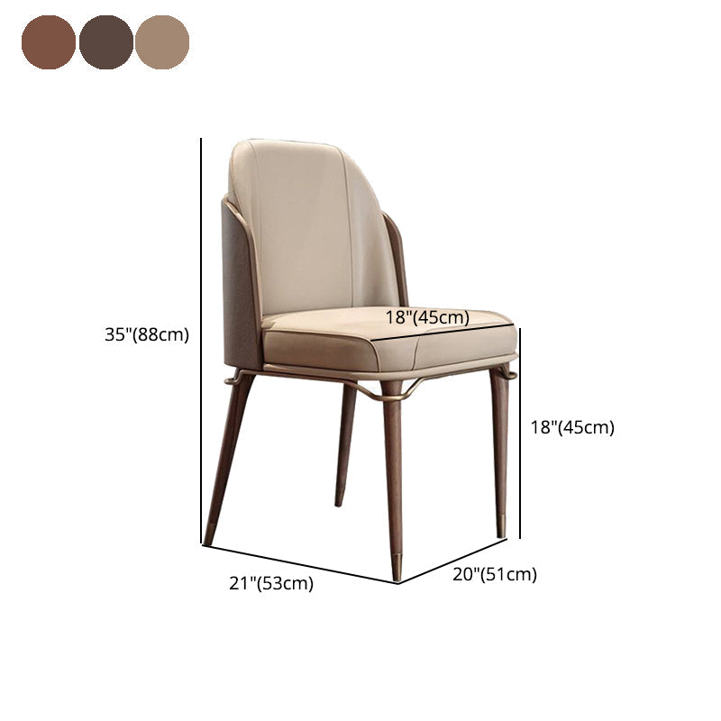 Glam Style Armless Chair Wood Parsons Side Chair for Kitchen 20"x20.8"x34.6" Clearhalo 'Dining Chairs' 'Dining Tables & Seating' 'dining_chair' 'furn' 'furn_dining_chair' 'Furniture' 'furniture_dining_chair' 'Kitchen & Dining Furniture' 4854398