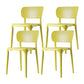 Contemporary Plastic Patio Dining Side Chair Open Back Dining Side Chair Yellow 4 Piece Set Clearhalo 'Dining Chairs' 'Dining Tables & Seating' 'dining_chair' 'furn' 'furn_dining_chair' 'Furniture' 'furniture_dining_chair' 'Kitchen & Dining Furniture' 4854409