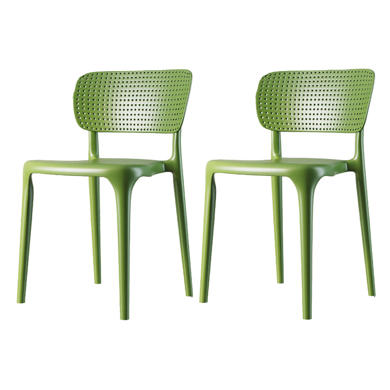 Contemporary Plastic Patio Dining Side Chair Open Back Dining Side Chair Green 2 Piece Set Clearhalo 'Dining Chairs' 'Dining Tables & Seating' 'dining_chair' 'furn' 'furn_dining_chair' 'Furniture' 'furniture_dining_chair' 'Kitchen & Dining Furniture' 4854413