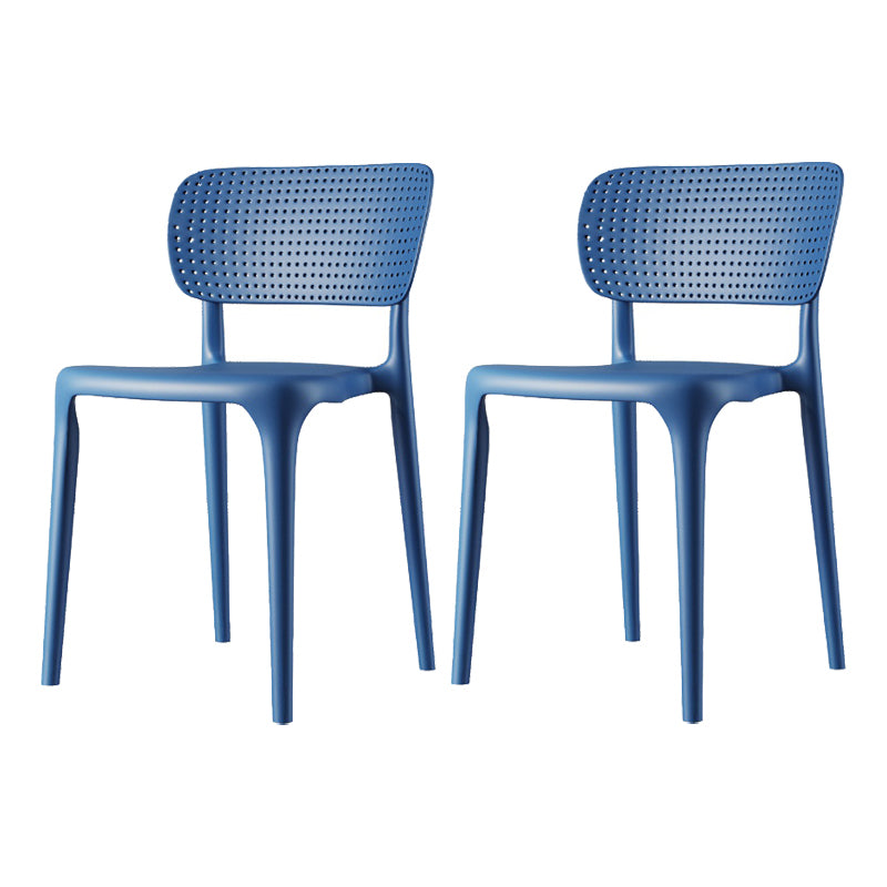 Contemporary Plastic Patio Dining Side Chair Open Back Dining Side Chair Blue 2 Piece Set Clearhalo 'Dining Chairs' 'Dining Tables & Seating' 'dining_chair' 'furn' 'furn_dining_chair' 'Furniture' 'furniture_dining_chair' 'Kitchen & Dining Furniture' 4854419