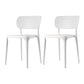 Contemporary Plastic Patio Dining Side Chair Open Back Dining Side Chair White 2 Piece Set Clearhalo 'Dining Chairs' 'Dining Tables & Seating' 'dining_chair' 'furn' 'furn_dining_chair' 'Furniture' 'furniture_dining_chair' 'Kitchen & Dining Furniture' 4854423