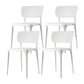 Contemporary Plastic Patio Dining Side Chair Open Back Dining Side Chair White 4 Piece Set Clearhalo 'Dining Chairs' 'Dining Tables & Seating' 'dining_chair' 'furn' 'furn_dining_chair' 'Furniture' 'furniture_dining_chair' 'Kitchen & Dining Furniture' 4854424