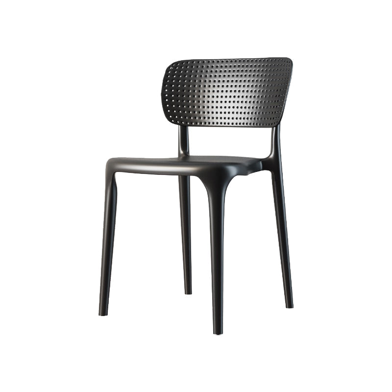Contemporary Plastic Patio Dining Side Chair Open Back Dining Side Chair Black 1 Piece Clearhalo 'Dining Chairs' 'Dining Tables & Seating' 'dining_chair' 'furn' 'furn_dining_chair' 'Furniture' 'furniture_dining_chair' 'Kitchen & Dining Furniture' 4854425