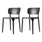 Contemporary Plastic Patio Dining Side Chair Open Back Dining Side Chair Black 2 Piece Set Clearhalo 'Dining Chairs' 'Dining Tables & Seating' 'dining_chair' 'furn' 'furn_dining_chair' 'Furniture' 'furniture_dining_chair' 'Kitchen & Dining Furniture' 4854426