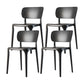 Contemporary Plastic Patio Dining Side Chair Open Back Dining Side Chair Black 4 Piece Set Clearhalo 'Dining Chairs' 'Dining Tables & Seating' 'dining_chair' 'furn' 'furn_dining_chair' 'Furniture' 'furniture_dining_chair' 'Kitchen & Dining Furniture' 4854427