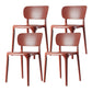 Contemporary Plastic Patio Dining Side Chair Open Back Dining Side Chair Red 4 Piece Set Clearhalo 'Dining Chairs' 'Dining Tables & Seating' 'dining_chair' 'furn' 'furn_dining_chair' 'Furniture' 'furniture_dining_chair' 'Kitchen & Dining Furniture' 4854430
