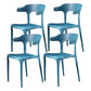 Nordic Style Side Chair Plastic Open Back Dining Side Chair for Patio Dining Blue 4 Piece Set Clearhalo 'Dining Chairs' 'Dining Tables & Seating' 'dining_chair' 'furn' 'furn_dining_chair' 'Furniture' 'furniture_dining_chair' 'Kitchen & Dining Furniture' 4854437