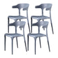 Nordic Style Side Chair Plastic Open Back Dining Side Chair for Patio Dining Grey 4 Piece Set Clearhalo 'Dining Chairs' 'Dining Tables & Seating' 'dining_chair' 'furn' 'furn_dining_chair' 'Furniture' 'furniture_dining_chair' 'Kitchen & Dining Furniture' 4854443