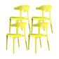 Nordic Style Side Chair Plastic Open Back Dining Side Chair for Patio Dining Yellow 4 Piece Set Clearhalo 'Dining Chairs' 'Dining Tables & Seating' 'dining_chair' 'furn' 'furn_dining_chair' 'Furniture' 'furniture_dining_chair' 'Kitchen & Dining Furniture' 4854445