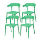 Nordic Style Side Chair Plastic Open Back Dining Side Chair for Patio Dining Green 4 Piece Set Clearhalo 'Dining Chairs' 'Dining Tables & Seating' 'dining_chair' 'furn' 'furn_dining_chair' 'Furniture' 'furniture_dining_chair' 'Kitchen & Dining Furniture' 4854447