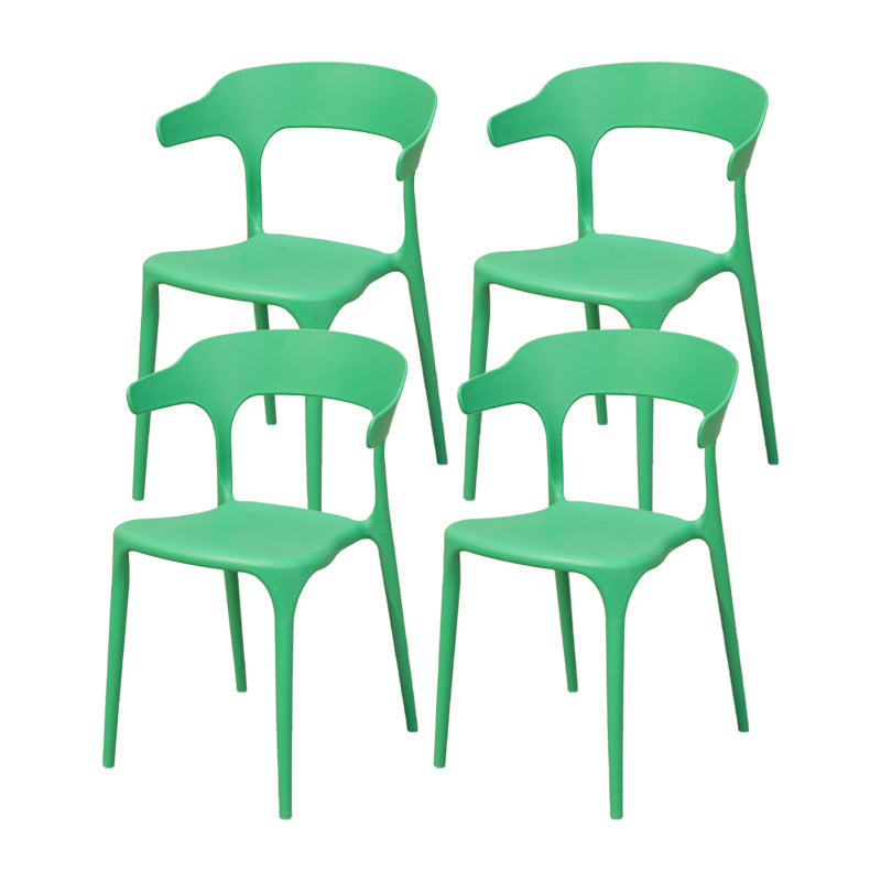 Nordic Style Side Chair Plastic Open Back Dining Side Chair for Patio Dining Green 4 Piece Set Clearhalo 'Dining Chairs' 'Dining Tables & Seating' 'dining_chair' 'furn' 'furn_dining_chair' 'Furniture' 'furniture_dining_chair' 'Kitchen & Dining Furniture' 4854447