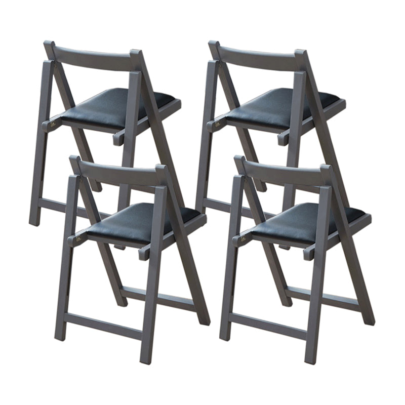 Nordic Style Wood Chair Open Back Dining Side Chair for Dining Room in Gray Black 4 Piece Set Clearhalo 'Dining Chairs' 'Dining Tables & Seating' 'dining_chair' 'furn' 'furn_dining_chair' 'Furniture' 'furniture_dining_chair' 'Kitchen & Dining Furniture' 4854461