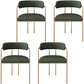 Glam Metal Arm Chair Open Back Dining Side Chair with Upholstered 20"x20.4"x31" Green 4 Piece Set Clearhalo 'Dining Chairs' 'Dining Tables & Seating' 'dining_chair' 'furn' 'furn_dining_chair' 'Furniture' 'furniture_dining_chair' 'Kitchen & Dining Furniture' 4854473