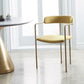 Glam Metal Arm Chair Open Back Dining Side Chair with Upholstered 20"x20.4"x31" Yellow 1 Piece Clearhalo 'Dining Chairs' 'Dining Tables & Seating' 'dining_chair' 'furn' 'furn_dining_chair' 'Furniture' 'furniture_dining_chair' 'Kitchen & Dining Furniture' 4854476