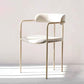 Glam Metal Arm Chair Open Back Dining Side Chair with Upholstered 20"x20.4"x31" Off-White 1 Piece Clearhalo 'Dining Chairs' 'Dining Tables & Seating' 'dining_chair' 'furn' 'furn_dining_chair' 'Furniture' 'furniture_dining_chair' 'Kitchen & Dining Furniture' 4854482