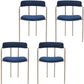 Glam Metal Arm Chair Open Back Dining Side Chair with Upholstered 20"x20.4"x31" Blue 4 Piece Set Clearhalo 'Dining Chairs' 'Dining Tables & Seating' 'dining_chair' 'furn' 'furn_dining_chair' 'Furniture' 'furniture_dining_chair' 'Kitchen & Dining Furniture' 4854483