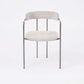 Glam Metal Arm Chair Open Back Dining Side Chair with Upholstered 20"x20.4"x31" White-Silver 1 Piece Clearhalo 'Dining Chairs' 'Dining Tables & Seating' 'dining_chair' 'furn' 'furn_dining_chair' 'Furniture' 'furniture_dining_chair' 'Kitchen & Dining Furniture' 4854488