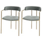 Glam Metal Arm Chair Open Back Dining Side Chair with Upholstered 20"x20.4"x31" Grey 2 Piece Set Clearhalo 'Dining Chairs' 'Dining Tables & Seating' 'dining_chair' 'furn' 'furn_dining_chair' 'Furniture' 'furniture_dining_chair' 'Kitchen & Dining Furniture' 4854492