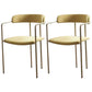 Glam Metal Arm Chair Open Back Dining Side Chair with Upholstered 20"x20.4"x31" Yellow 2 Piece Set Clearhalo 'Dining Chairs' 'Dining Tables & Seating' 'dining_chair' 'furn' 'furn_dining_chair' 'Furniture' 'furniture_dining_chair' 'Kitchen & Dining Furniture' 4854494