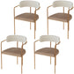 Glam Metal Arm Chair Open Back Dining Side Chair with Upholstered 20"x20.4"x31" Khaki 4 Piece Set Clearhalo 'Dining Chairs' 'Dining Tables & Seating' 'dining_chair' 'furn' 'furn_dining_chair' 'Furniture' 'furniture_dining_chair' 'Kitchen & Dining Furniture' 4854498