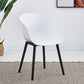 Nordic Style Arm Chair Plastic Home Side Chair with Black Legs 22"x22"x30.3" White 1 Piece Clearhalo 'Dining Chairs' 'Dining Tables & Seating' 'dining_chair' 'Furniture' 'furniture_dining_chair' 'Kitchen & Dining Furniture' 4854504