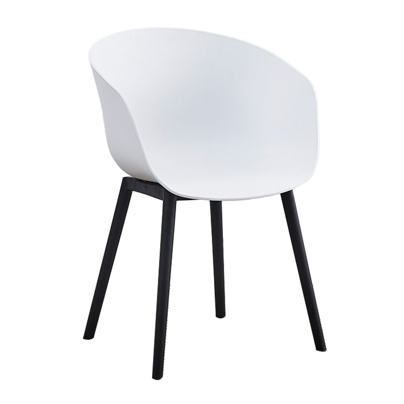 Nordic Style Arm Chair Plastic Home Side Chair with Black Legs 22"x22"x30.3" Clearhalo 'Dining Chairs' 'Dining Tables & Seating' 'dining_chair' 'Furniture' 'furniture_dining_chair' 'Kitchen & Dining Furniture' 4854511