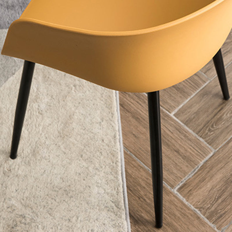 Nordic Style Arm Chair Plastic Home Side Chair with Black Legs 22"x22"x30.3" Clearhalo 'Dining Chairs' 'Dining Tables & Seating' 'dining_chair' 'Furniture' 'furniture_dining_chair' 'Kitchen & Dining Furniture' 4854514
