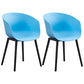 Nordic Style Arm Chair Plastic Home Side Chair with Black Legs 22"x22"x30.3" Blue Set of 2 Clearhalo 'Dining Chairs' 'Dining Tables & Seating' 'dining_chair' 'Furniture' 'furniture_dining_chair' 'Kitchen & Dining Furniture' 4854522