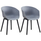 Nordic Style Arm Chair Plastic Home Side Chair with Black Legs 22"x22"x30.3" Grey Set of 2 Clearhalo 'Dining Chairs' 'Dining Tables & Seating' 'dining_chair' 'Furniture' 'furniture_dining_chair' 'Kitchen & Dining Furniture' 4854525