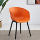 Nordic Style Arm Chair Plastic Home Side Chair with Black Legs 22"x22"x30.3" Orange 1 Piece Clearhalo 'Dining Chairs' 'Dining Tables & Seating' 'dining_chair' 'Furniture' 'furniture_dining_chair' 'Kitchen & Dining Furniture' 4854527