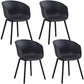 Nordic Style Arm Chair Plastic Home Side Chair with Black Legs 22"x22"x30.3" Black Set of 4 Clearhalo 'Dining Chairs' 'Dining Tables & Seating' 'dining_chair' 'Furniture' 'furniture_dining_chair' 'Kitchen & Dining Furniture' 4854529