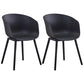 Nordic Style Arm Chair Plastic Home Side Chair with Black Legs 22"x22"x30.3" Black Set of 2 Clearhalo 'Dining Chairs' 'Dining Tables & Seating' 'dining_chair' 'Furniture' 'furniture_dining_chair' 'Kitchen & Dining Furniture' 4854531