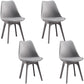 Nordic Style Armless Chair Plastic Upholstered Side Chair 16"x16"x32.6" Grey Set of 4 Clearhalo 'Dining Chairs' 'Dining Tables & Seating' 'dining_chair' 'Furniture' 'furniture_dining_chair' 'Kitchen & Dining Furniture' 4854534
