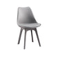 Nordic Style Armless Chair Plastic Upholstered Side Chair 16"x16"x32.6" Grey 1 Piece Clearhalo 'Dining Chairs' 'Dining Tables & Seating' 'dining_chair' 'Furniture' 'furniture_dining_chair' 'Kitchen & Dining Furniture' 4854535