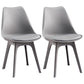 Nordic Style Armless Chair Plastic Upholstered Side Chair 16"x16"x32.6" Grey Set of 2 Clearhalo 'Dining Chairs' 'Dining Tables & Seating' 'dining_chair' 'Furniture' 'furniture_dining_chair' 'Kitchen & Dining Furniture' 4854538