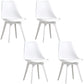 Nordic Style Armless Chair Plastic Upholstered Side Chair 16"x16"x32.6" White Set of 4 Clearhalo 'Dining Chairs' 'Dining Tables & Seating' 'dining_chair' 'Furniture' 'furniture_dining_chair' 'Kitchen & Dining Furniture' 4854540