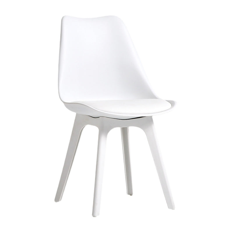 Nordic Style Armless Chair Plastic Upholstered Side Chair 16"x16"x32.6" Clearhalo 'Dining Chairs' 'Dining Tables & Seating' 'dining_chair' 'Furniture' 'furniture_dining_chair' 'Kitchen & Dining Furniture' 4854541