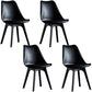 Nordic Style Armless Chair Plastic Upholstered Side Chair 16"x16"x32.6" Black Set of 4 Clearhalo 'Dining Chairs' 'Dining Tables & Seating' 'dining_chair' 'Furniture' 'furniture_dining_chair' 'Kitchen & Dining Furniture' 4854551